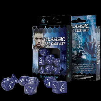 Set Dadi Classici RPG - Cobalto, Bianco