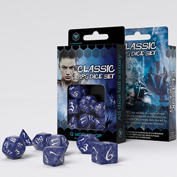 Set Dadi Classici RPG - Cobalto, Bianco