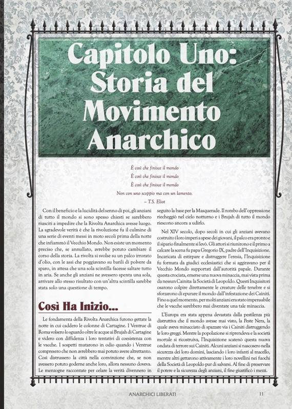Vampiri La Masquerade 20° Anniversario - Anarchici Liberati