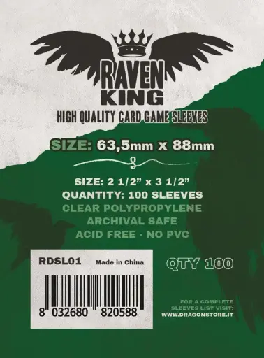 Raven King Sleeves - Bustine Protettive 63,5x88 mm (100pz)